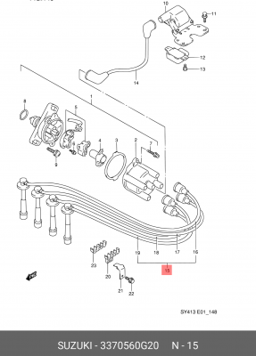 Ккомплект проводов зажигания 33705-60G20 SUZUKI
