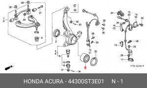 Комплект подшипника ступицы колеса 44300-ST3-E01 HONDA