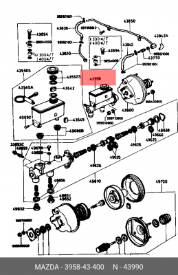 Главный тормозной цилиндр 3958-43-400 MAZDA