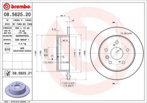 Тормозной диск 08.5625.20 BREMBO