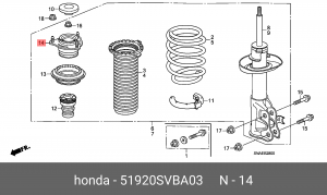 Опора амортизатора подвески 51920SVBA03 HONDA