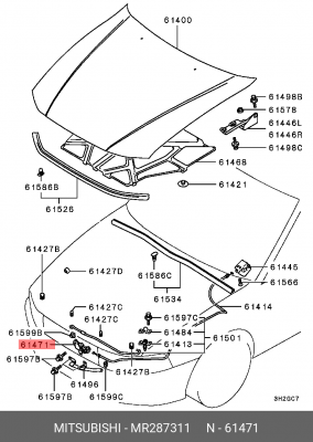 Защелка капота MR287311 MITSUBISHI