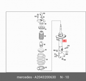 Амортизатор подвески A2043200630 MERCEDES BENZ