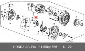 Регулятор генератора 31150PE7661 HONDA