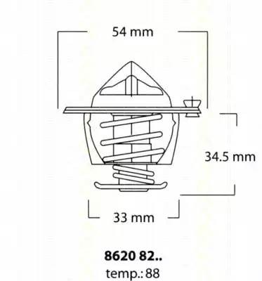 Термостат, охлаждающая жидкость 8620 8288 TRISCAN