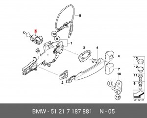 Механизм запорный 51 21 7 187 881 BMW