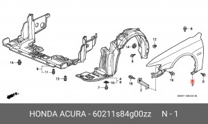 Крыло 60211S84G00ZZ HONDA