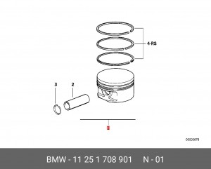 Поршень ДВС 11 25 1 708 901 BMW
