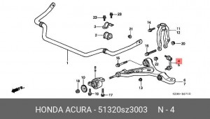 Тяга / стойка, стабилизатор 51320SZ3003 HONDA