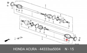 Комплект пылника, приводной вал 44333SA5004 HONDA