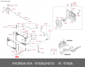 Конденсатор, кондиционер 976062H010 HYUNDAI KIA