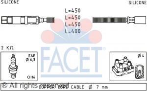 Ккомплект проводов зажигания 4.7234 FACET