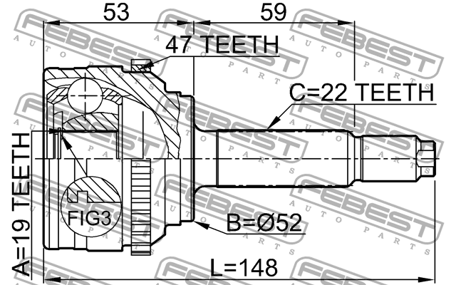 ШРУС 1110-008A47 FEBEST