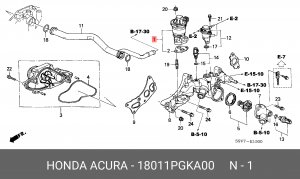 Клапан рециркуляции выхлопных газов EGR 18011PGKA00 HONDA