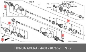 Пыльник ШРУСа (комплект) 44017-S87-A52 HONDA