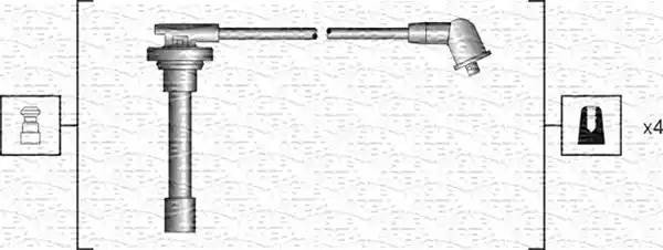 Ккомплект проводов зажигания 941318111051 MAGNETI MARELLI