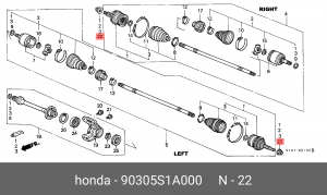 Подшипник ступицы колеса 90305-S1A-000 HONDA