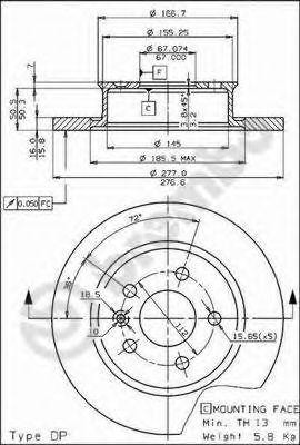 Тормозной диск 08.5501.10 BREMBO