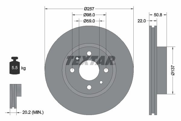 Тормозной диск 92052100 TEXTAR