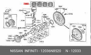 Кольца поршневые 12036-N8520 NISSAN