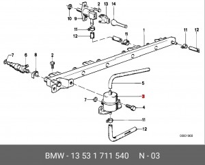 Регулятор давления подачи топлива 13 53 1 711 540 BMW