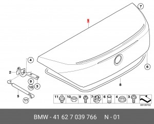 Дверь багажника 41 62 7 039 766 BMW