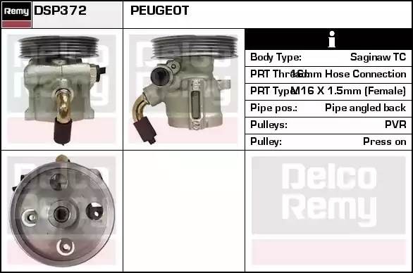 Гидравлический насос, рулевое управление DSP372 DELCO REMY