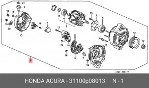 Генератор 31100P08013 HONDA
