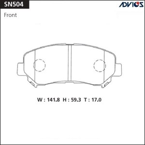 Колодки тормозные дисковые SN504 ADVICS