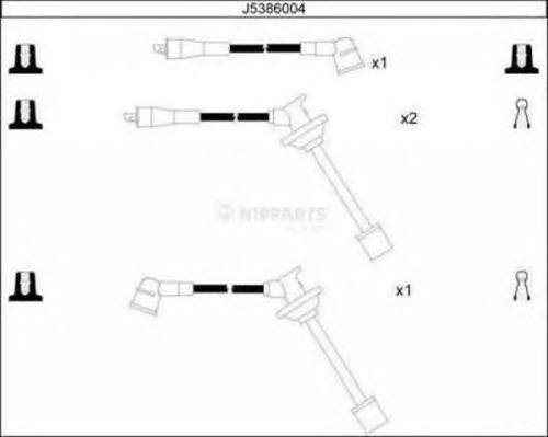 Ккомплект проводов зажигания J5386004 H B JAKOPARTS NIPPARTS