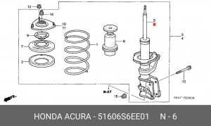 Амортизатор 51606S6EE01 HONDA
