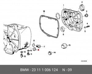 Уплотняющее кольцо, дифференциал 23 11 1 006 124 BMW