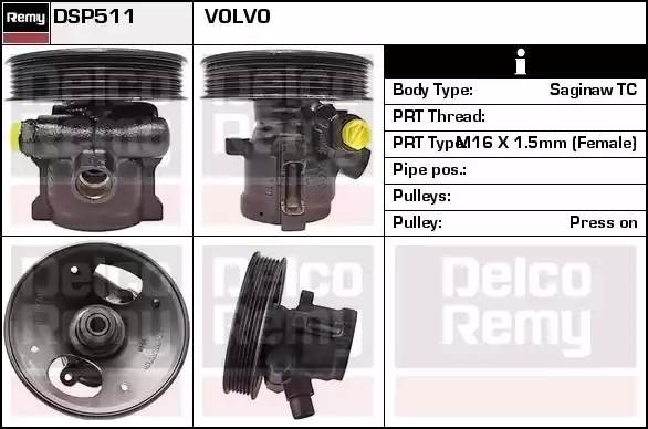 Гидравлический насос, рулевое управление DSP511 DELCO REMY