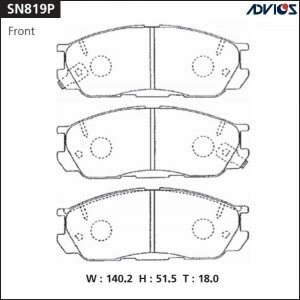 Колодки тормозные дисковые SN819P ADVICS