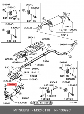 Болт, система выпуска MS240118 MITSUBISHI