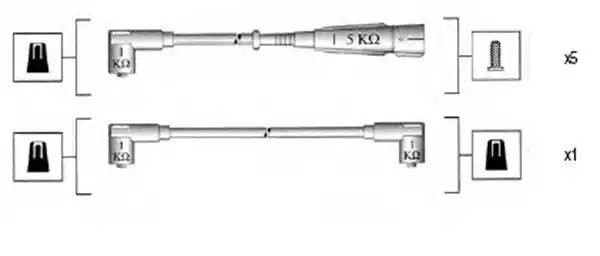 Ккомплект проводов зажигания 941055110535 MAGNETI MARELLI