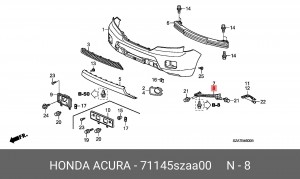Рамка фары 71145SZAA00 HONDA