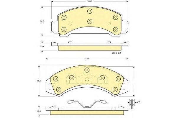 Комплект тормозных колодок, диско 6140139 GIRLING