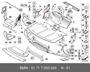 Пыльник моторного отсека 51717050604 BMW