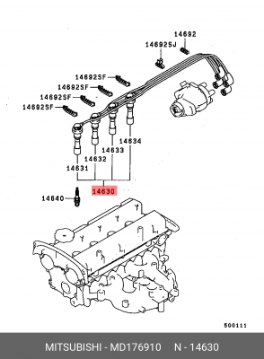 Провода высоковольтные системы зажигания (комплект) MD176910 MITSUBISHI