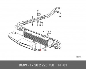 масляный радиатор, двигательное масло 17 20 2 225 758 BMW