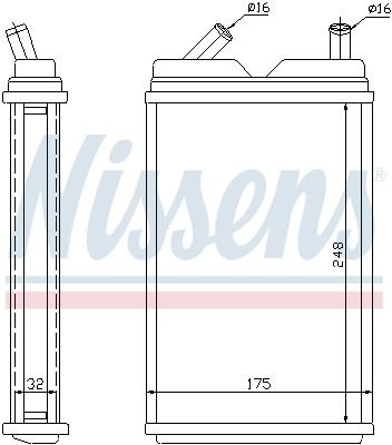Теплообменник, отопление салона 73624 NISSENS