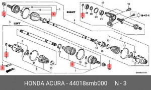 Пыльник ШРУСа (комплект) 44018SMB000 HONDA