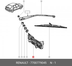Двигатель стеклоочистителя 7700779045 RENAULT