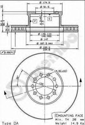 Тормозной диск 09.8574.10 BREMBO