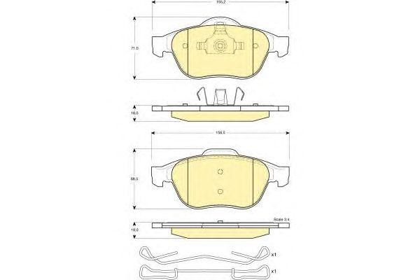 Комплект тормозных колодок, диско 6114682 GIRLING