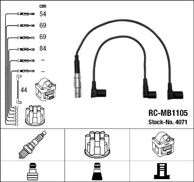 Ккомплект проводов зажигания 4071 NGK NTK
