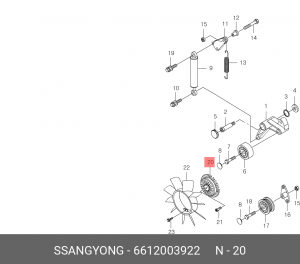 Сцепление, вентилятор радиатора 6612003922 SSANG YONG