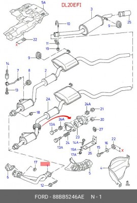 Труба приемная 88BB5246AE FORD
