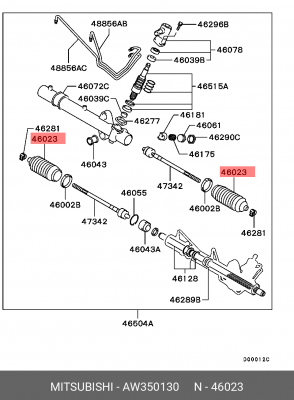 Кожух рулевой колонки AW350130 MITSUBISHI